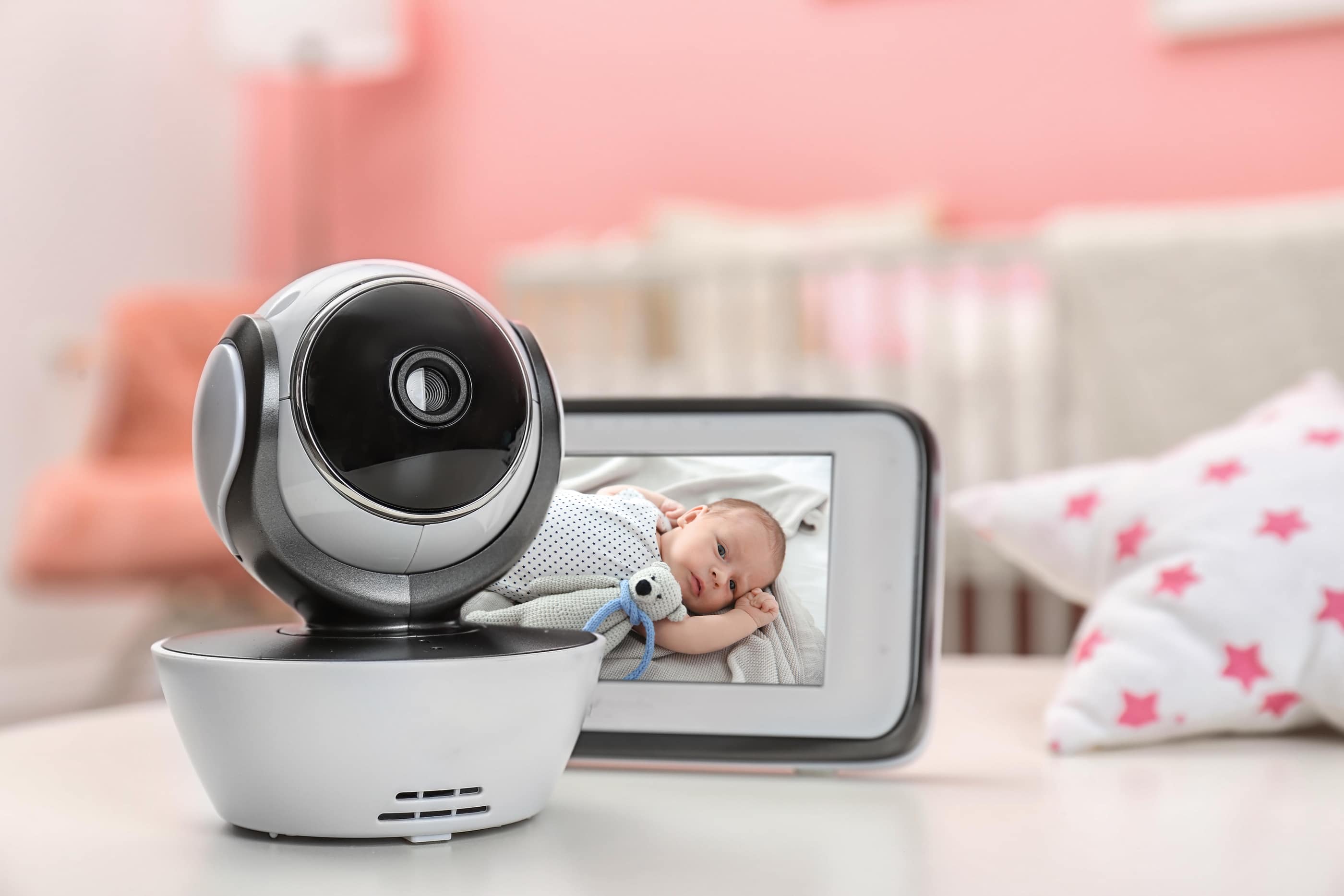 Baby Monitors On Table In Room. Cctv Equipment