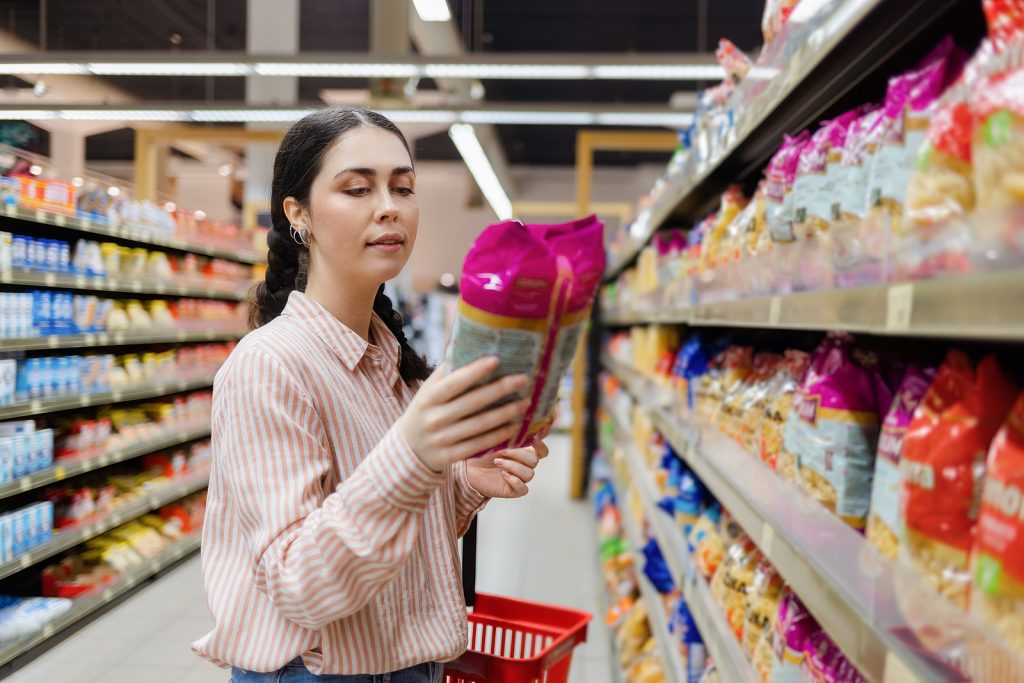 Shopping in grocery store