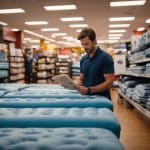 man on an air mattress section